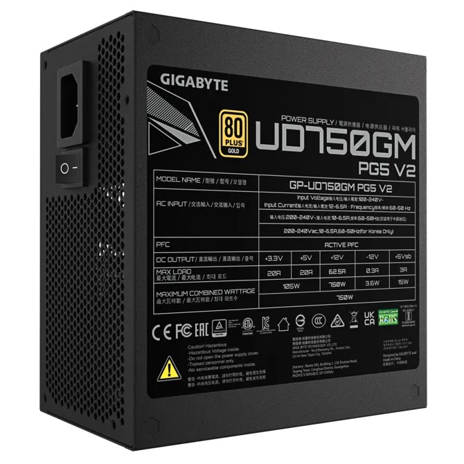 Fuente Gigabyte GP-UD750GM PG5 V2 750W Gold Modular